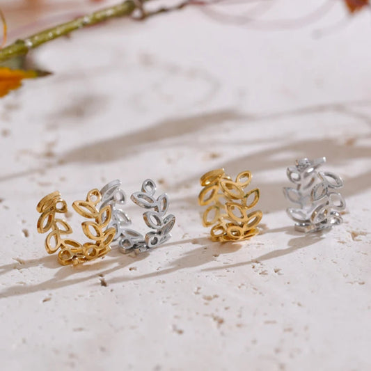 Hollow Leaf Ear Cuff Earrings