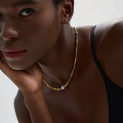 Pearl & Gold Bead Necklace