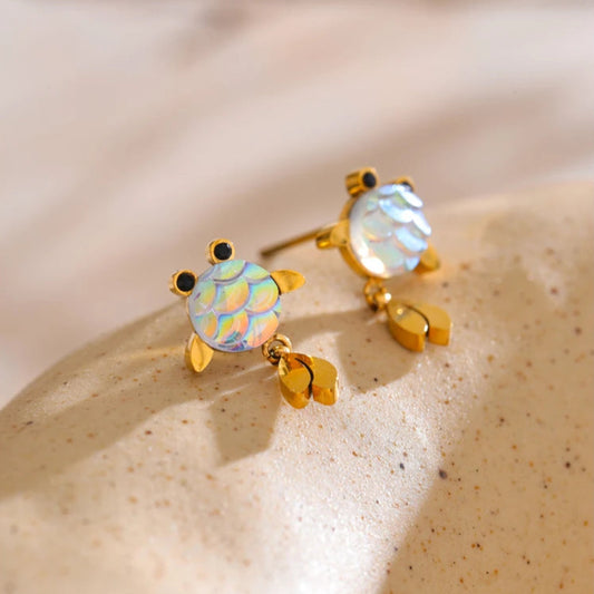 Colorful Resin Goldfish Dangle Earrings