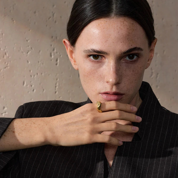 Geometric Gold Ring