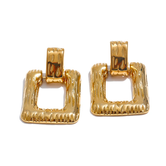 Geometric Rectangle Drop Earrings