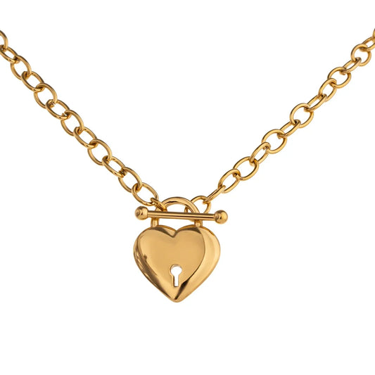 Heart Lock Pendant Necklace