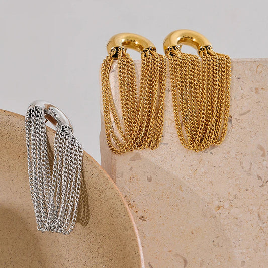 Long Tassel Drop Earrings