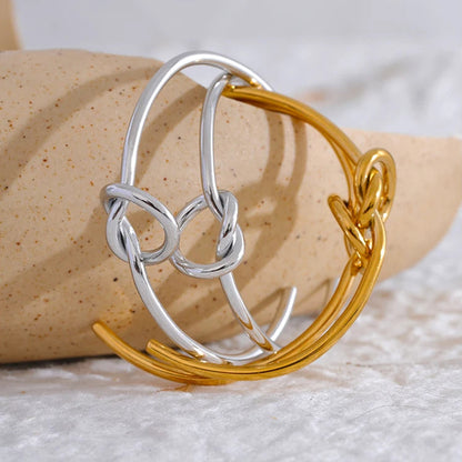 Knot Design Huggie Earrings