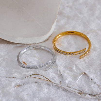 Minimalist Open Ring with Cubic Zirconia