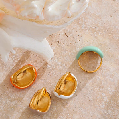Multicolor Enamel Adjustable Ring