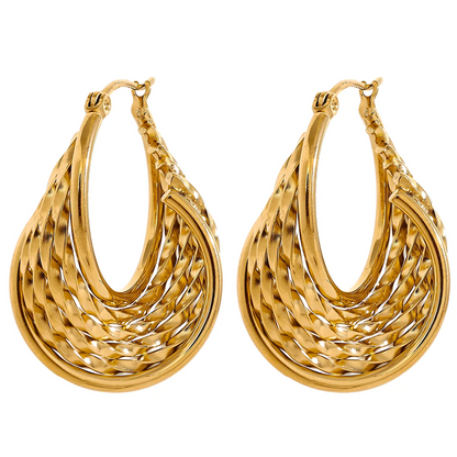 Twisted Hollow Hoop Earrings
