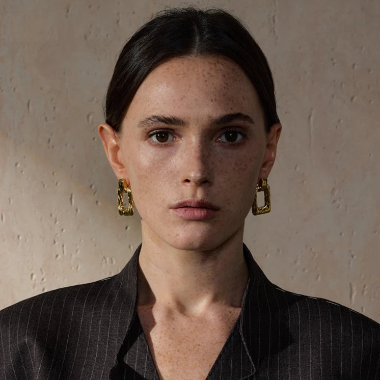 Geometric Rectangle Drop Earrings