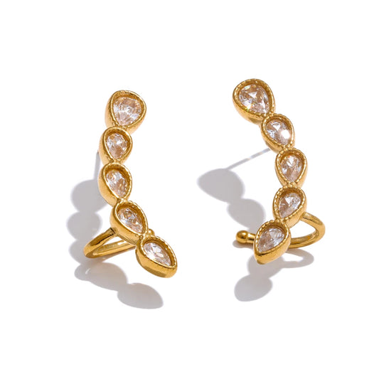 Geometric Cubic Zirconia Stud Earrings