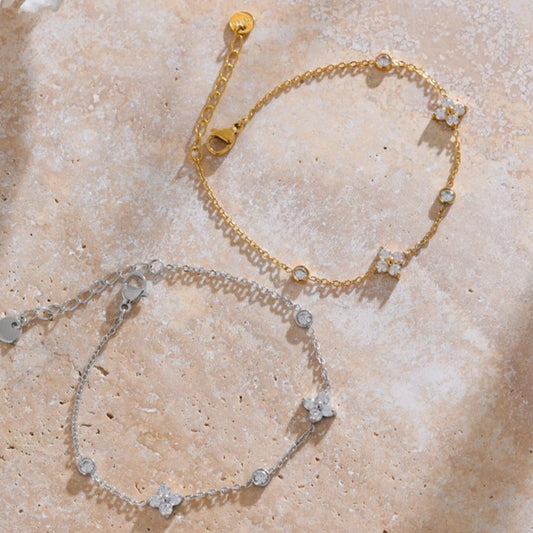Flora CZ Flower Bracelet