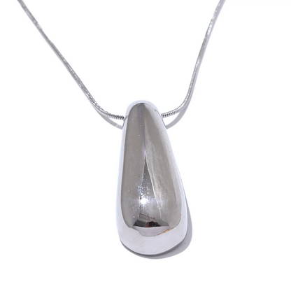 Smooth Water Drop Pendant Necklace