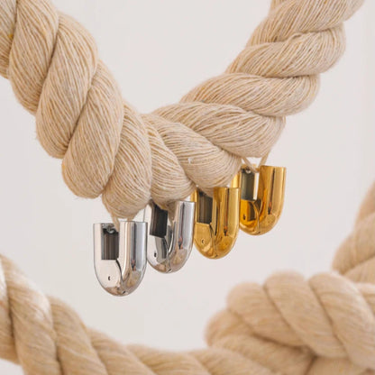 Glossy U-Shape Hollow Hoop Earrings