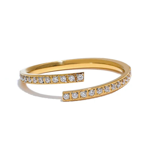 Minimalist Open Ring with Cubic Zirconia