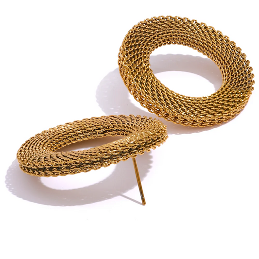 Hollow Round Stud Earrings