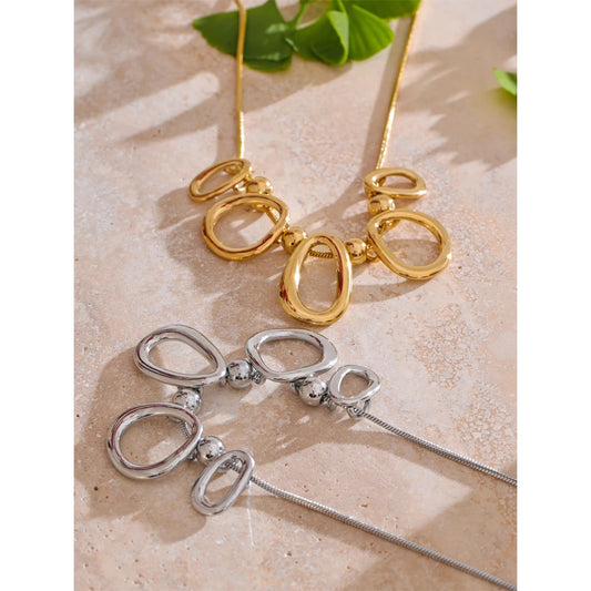 Hollow Oval Pendant Necklace