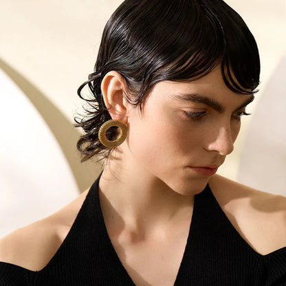 Hollow Round Stud Earrings