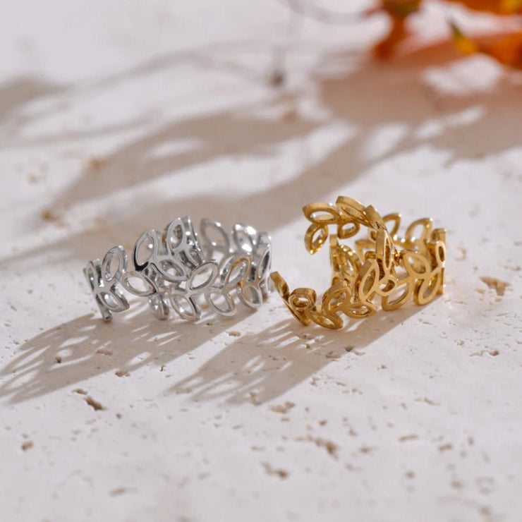 Hollow Leaf Ear Cuff Earrings