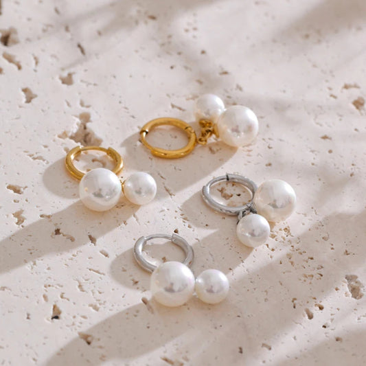 Korean-Style Pearl Drop Earrings