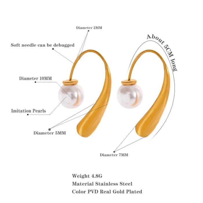 Minimalist Pearl Drop Earrings