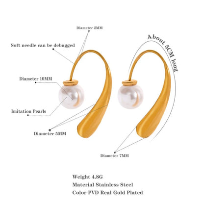 Minimalist Pearl Drop Earrings