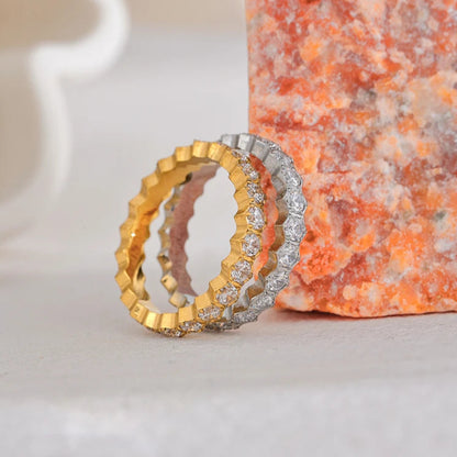 White Cubic Zirconia Thin Ring