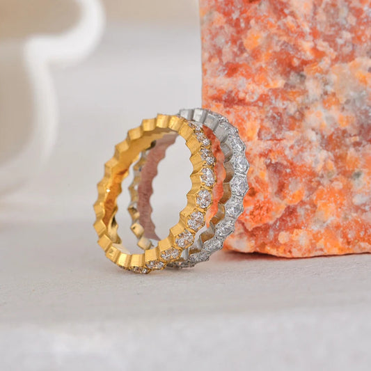 White Cubic Zirconia Thin Ring
