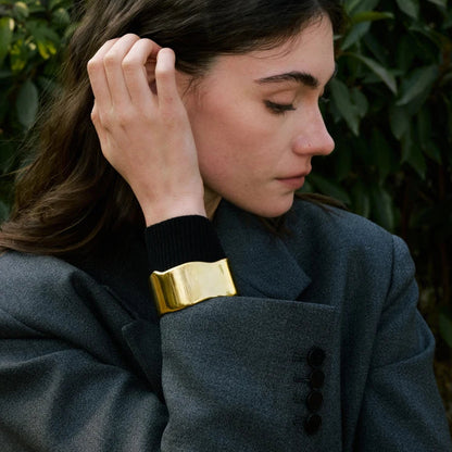 Wide Polished Cuff Bracelet