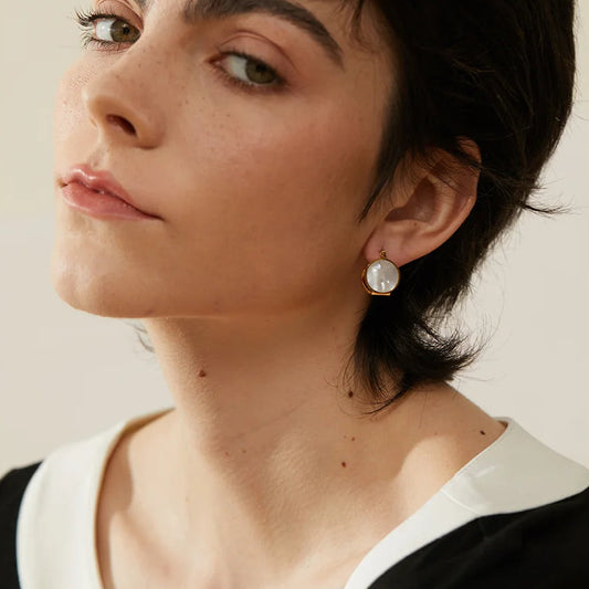 Shell Huggie Hoop Earrings