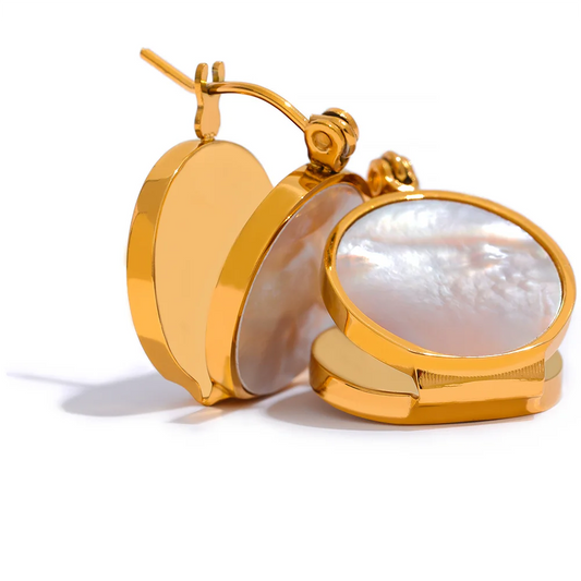 Shell Huggie Hoop Earrings