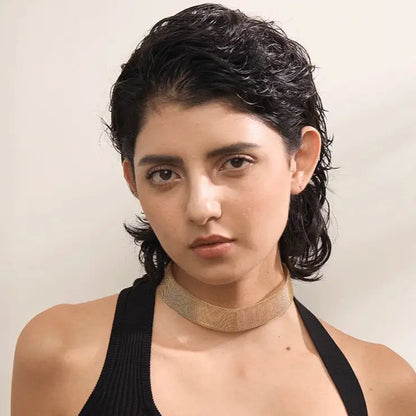 Wide Choker Necklace & Bracelet Set