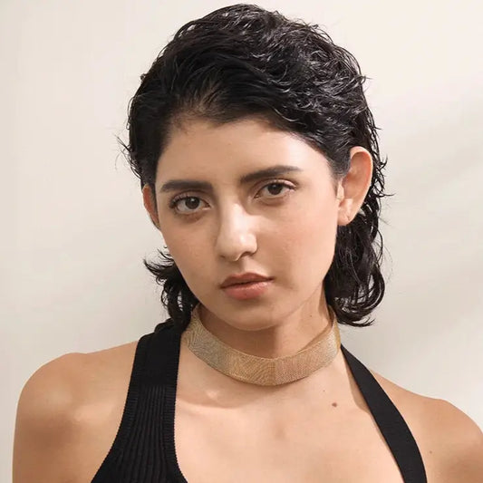 Wide Choker Necklace & Bracelet Set