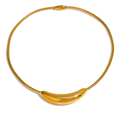 minimalist choker necklace on white background
