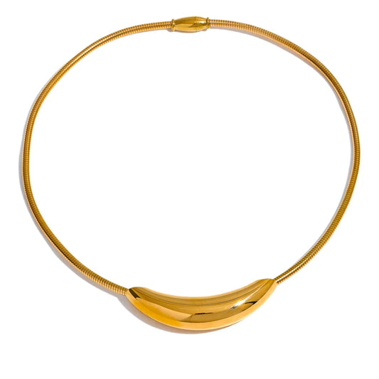 minimalist choker necklace on white background
