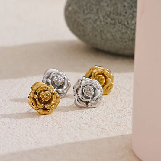 Rose Flower Stud Earrings