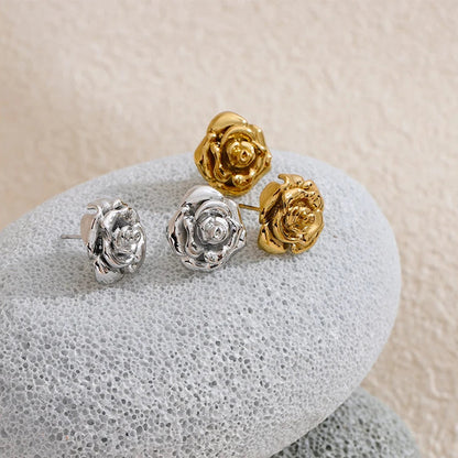 Rose Flower Stud Earrings